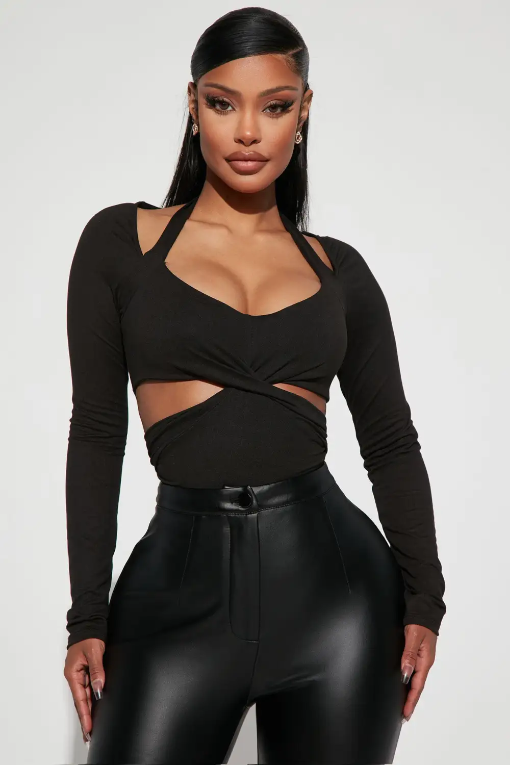 Twist Your Mind Bodysuit - Black