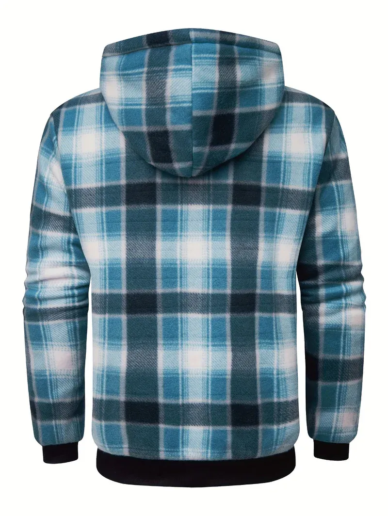 Mens Plaid Flannel Sherpa Lined Fleece Jackets