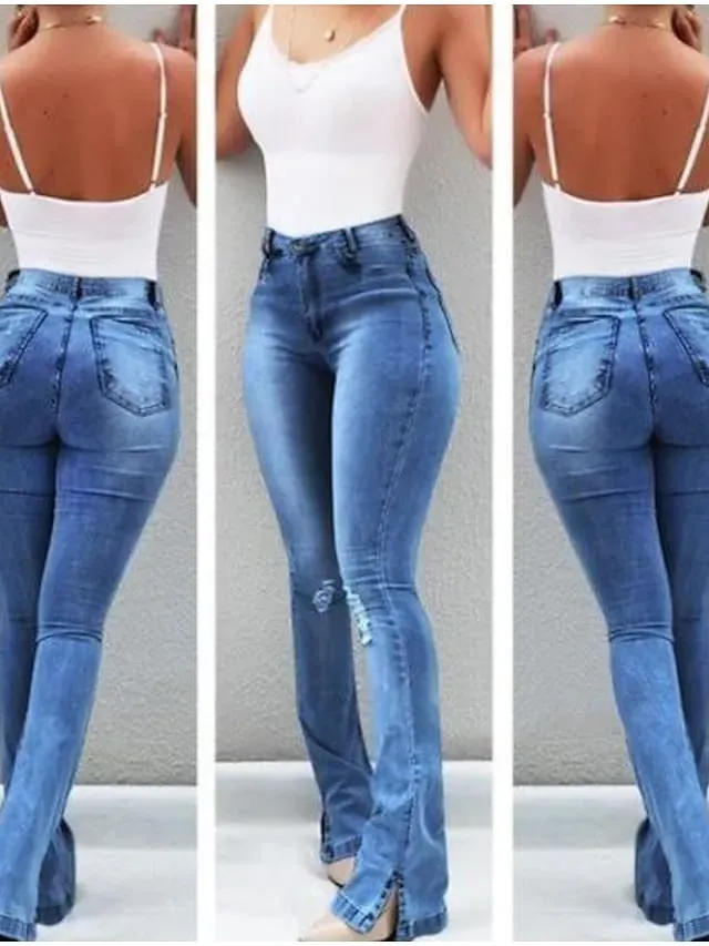 Women's Pants Trousers Denim Light