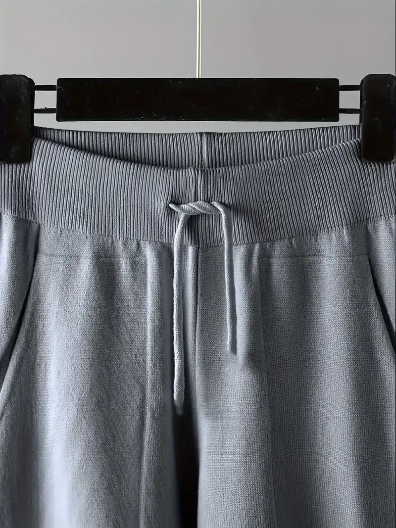 Women'S Knitwear Set, Casual V-Neck Long Sleeve Sweater and Solid Color Pants