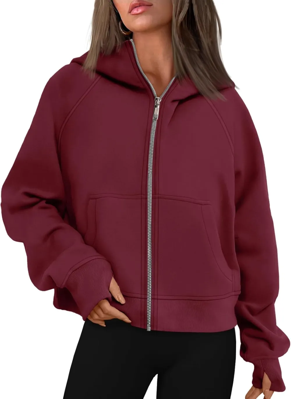 Womens Zip Up Hoodies Fleece Jackets Oversized Sweatshirts Fall Fashion Outfits 2024 Sweaters Winter Clothes