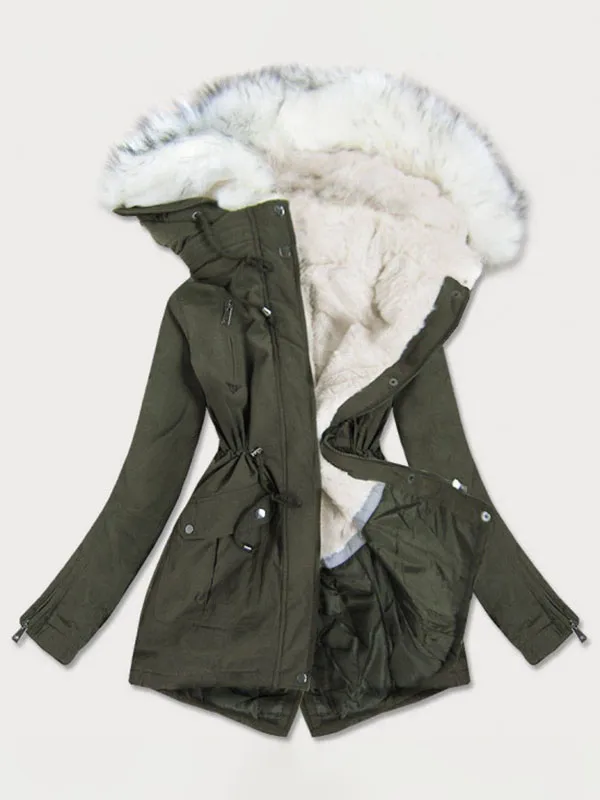 Ladies winter coat khaki