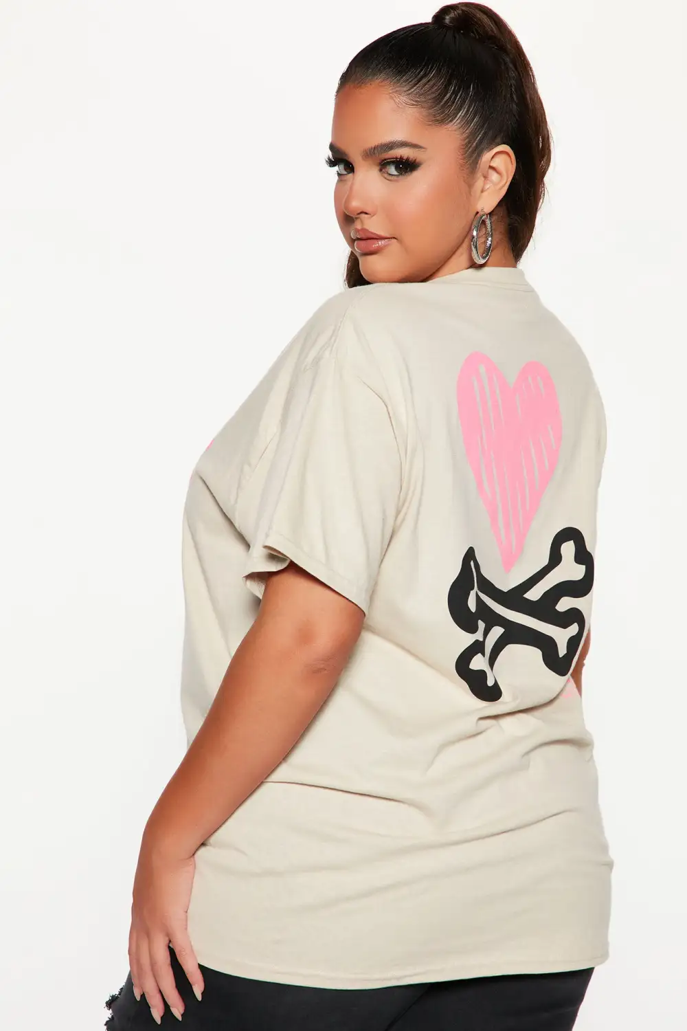 Beware Of Love Graphic Tee - Taupe