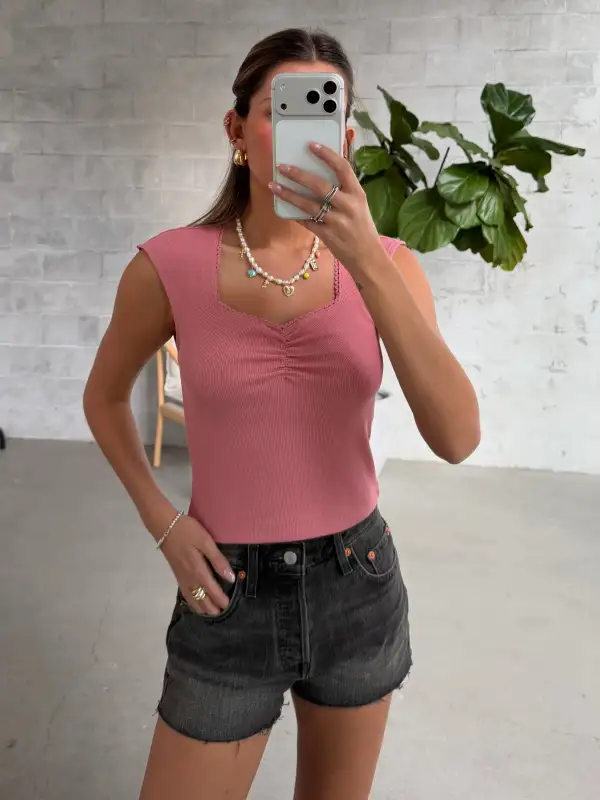 Ruched Front Short Sleeve Top