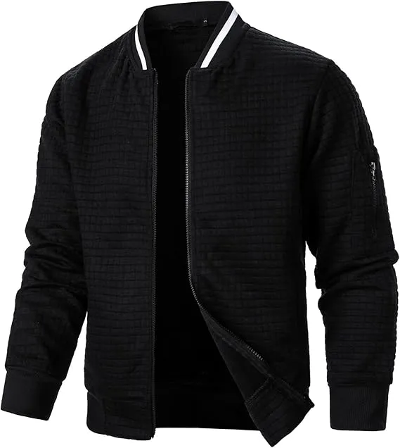 Mens Lightweight Jacket Casual Bomber Jacket Varsity Coat