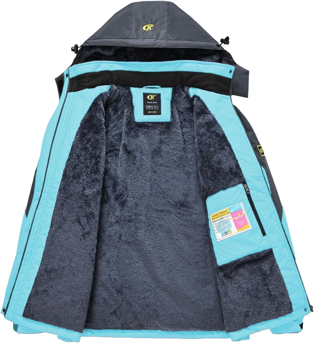 Women's Skiing Snowboarding Jackets Fleece Hood Mountain Snow Coat