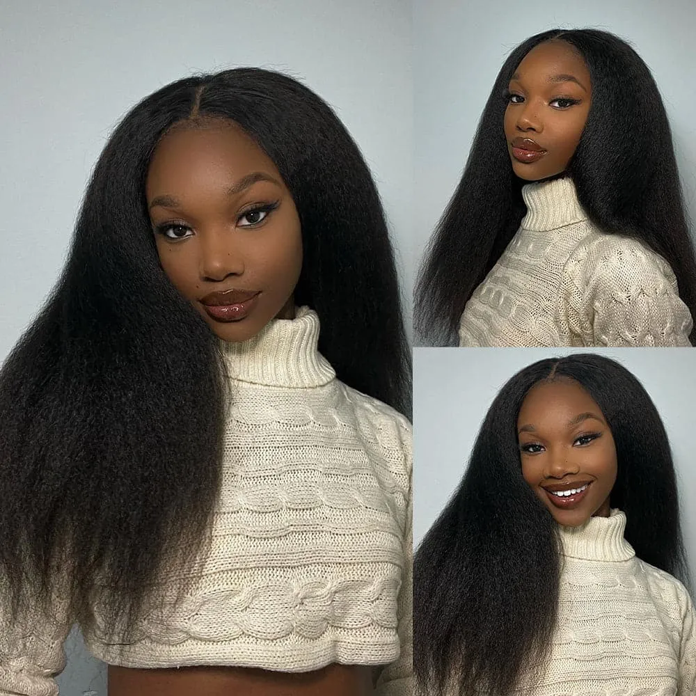 16-40inch Transparent HD Lace Frontal Wigs 13x6 Kinky Straight Lace Front Wigs Sterly Hair