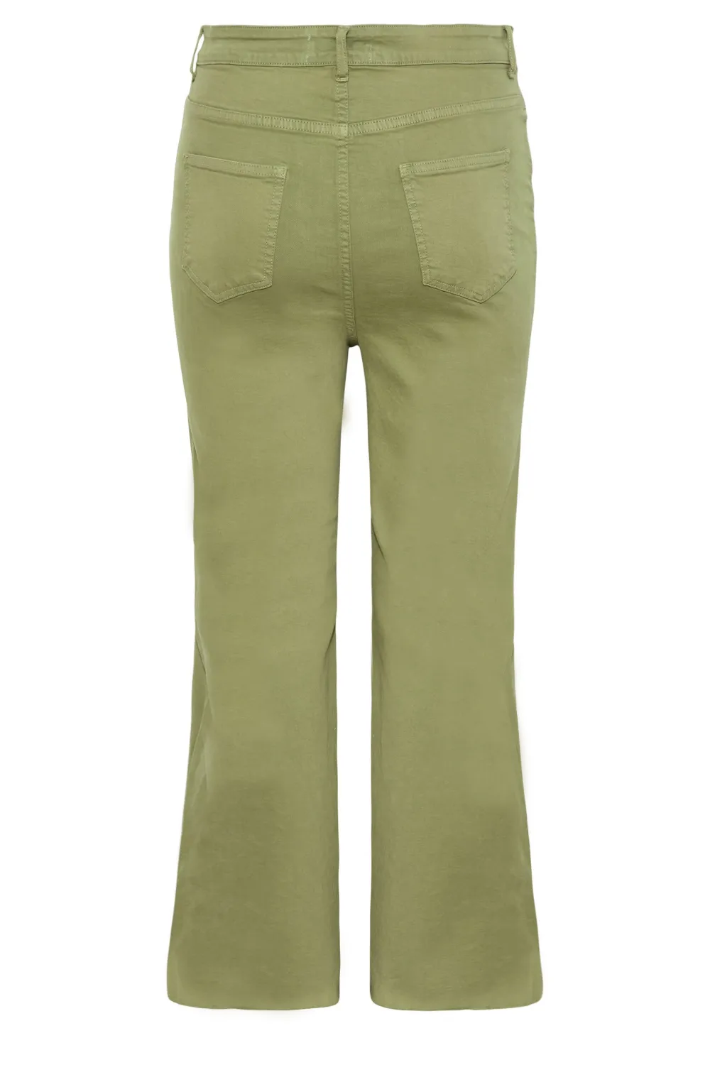 YOURS Curve Khaki Green Stretch Wide Leg Jeans