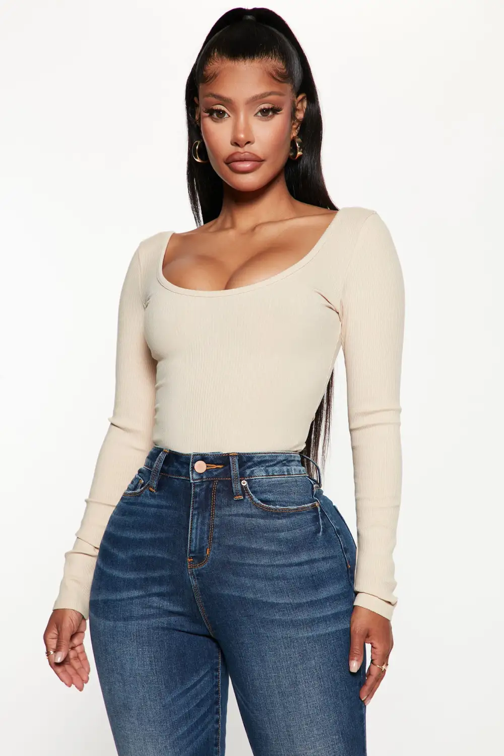 Tiana Snatched Top - Cream