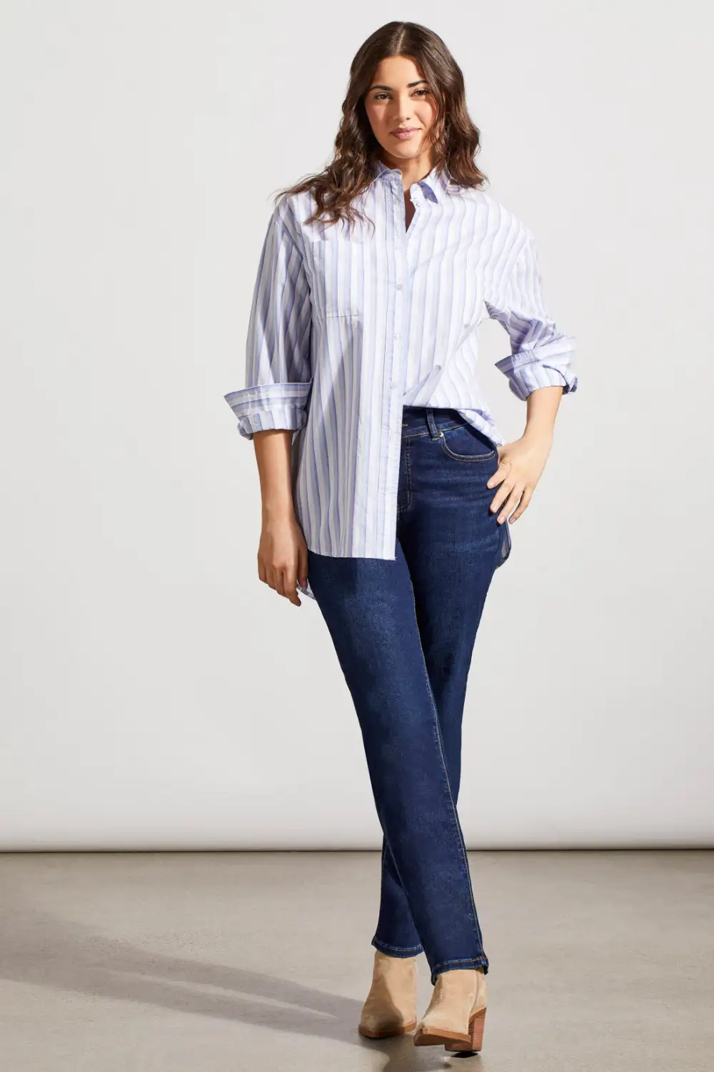 Petite  Sophia Curvy Straight Leg Jeans-Deepocean