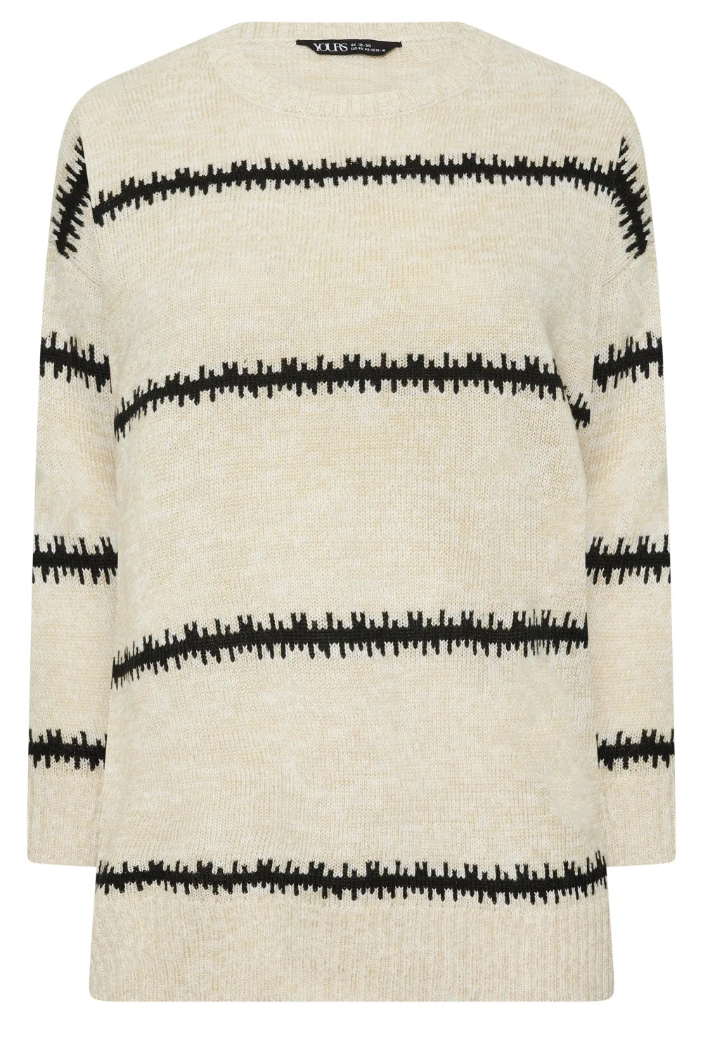 YOURS Curve Ivory White Feathered Design Jumper