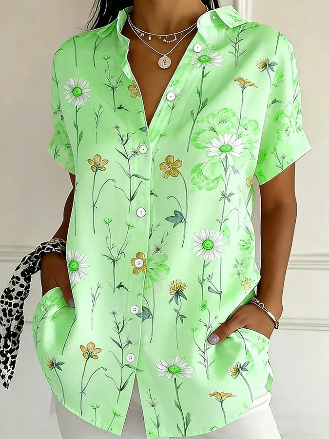 Women's Casual Floral Printed Shirt