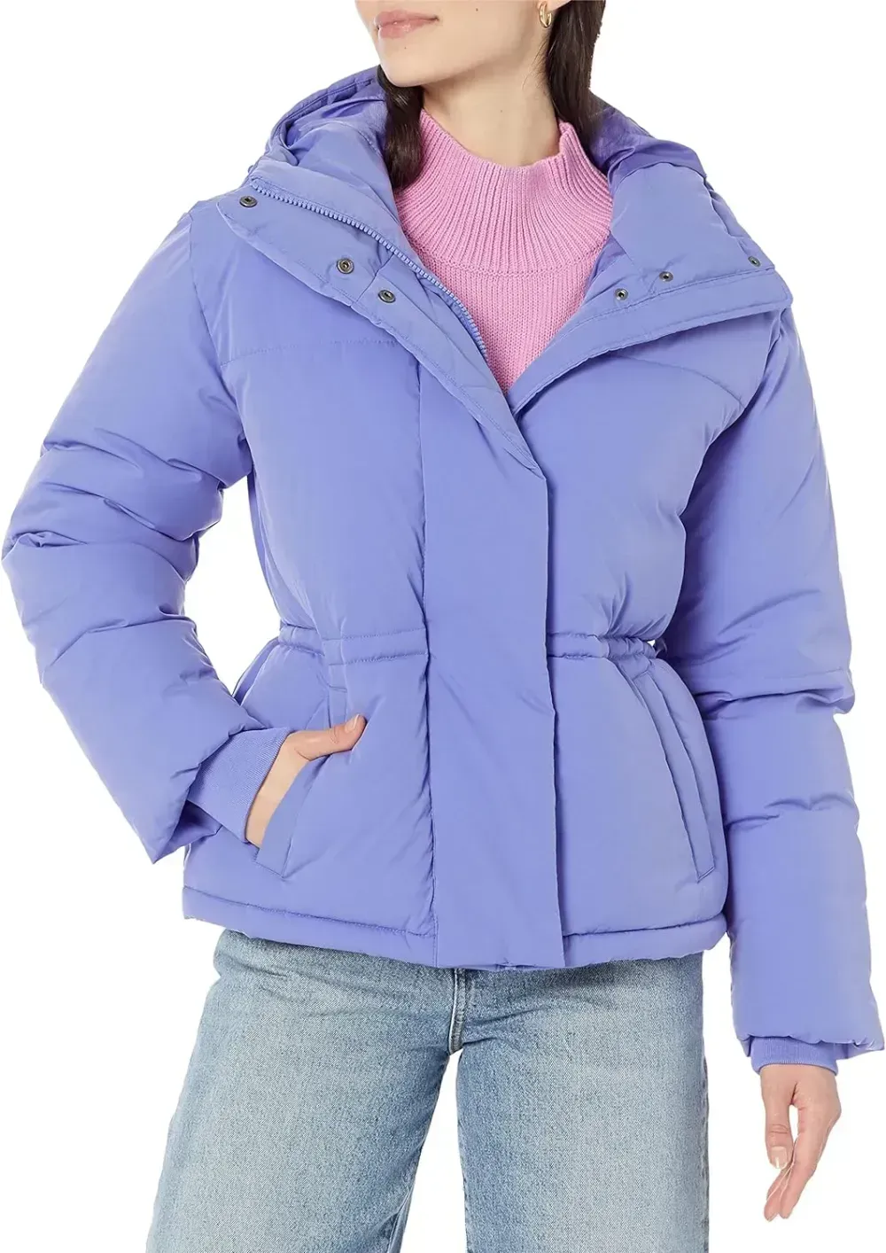 Women's Short Waisted Puffer Jacket (Available in Plus Size)