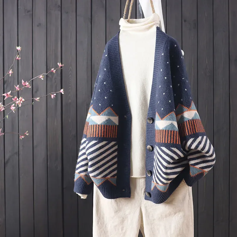 Vintage Totem Long Sleeve Sweater Cardigan