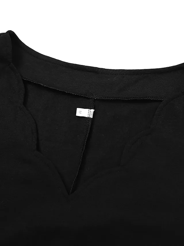 Women‘s Lace Dress A Line Dress Short Mini Dress Black Short Sleeve Pure Color Lace Spring Summer V Neck Elegant Loose 2023 S M L XL XXL XXXL / Party Dress