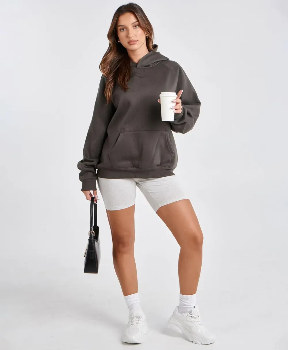 Womens Camo Hoodies Maple Leaf Print Oversized Hooded Sweatshirt Fleece Pullover Sweatshirts Long Sleeve with Pocket