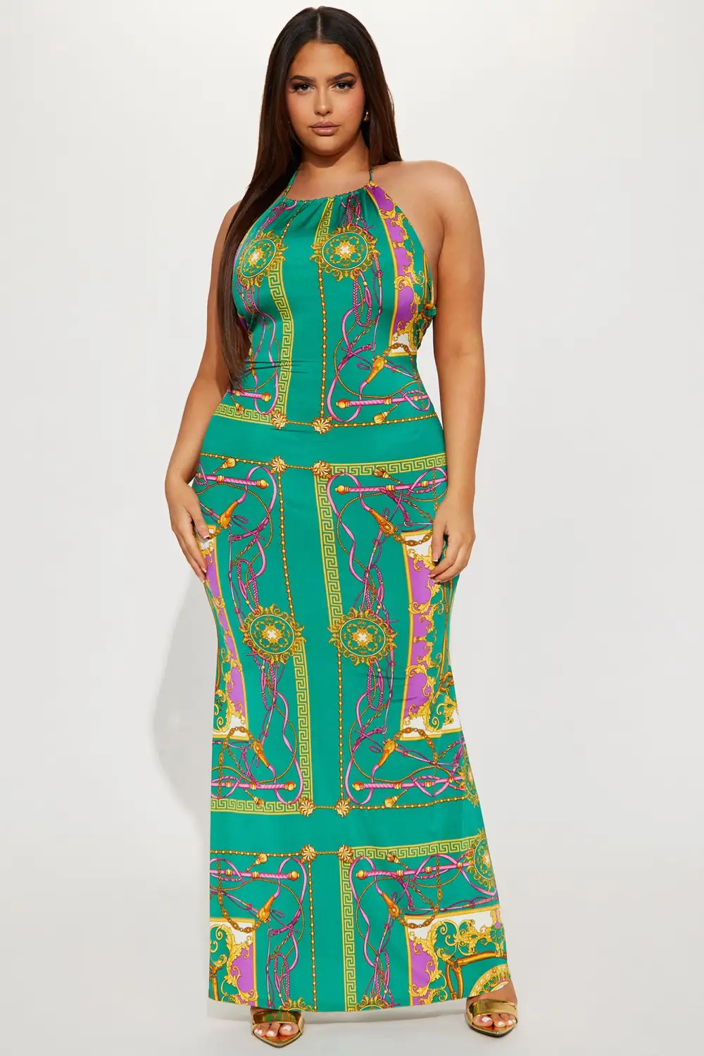 Jenni Maxi Dress - Green/combo