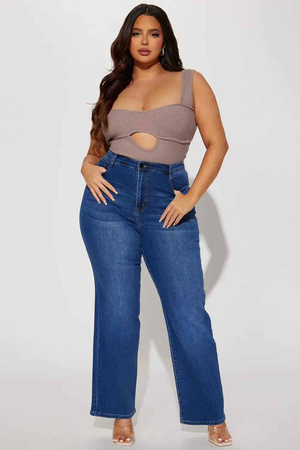 Enza Sweater Top - Taupe