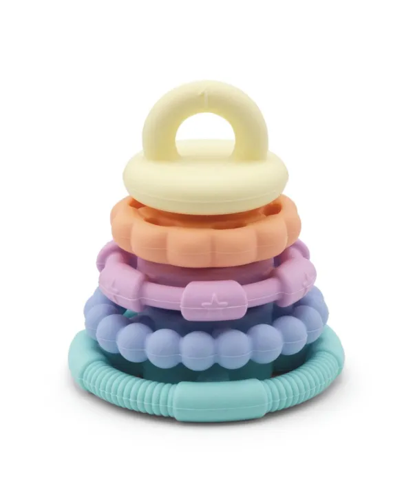 Jellystone Designs Rainbow Stackers & Teether – Pastel