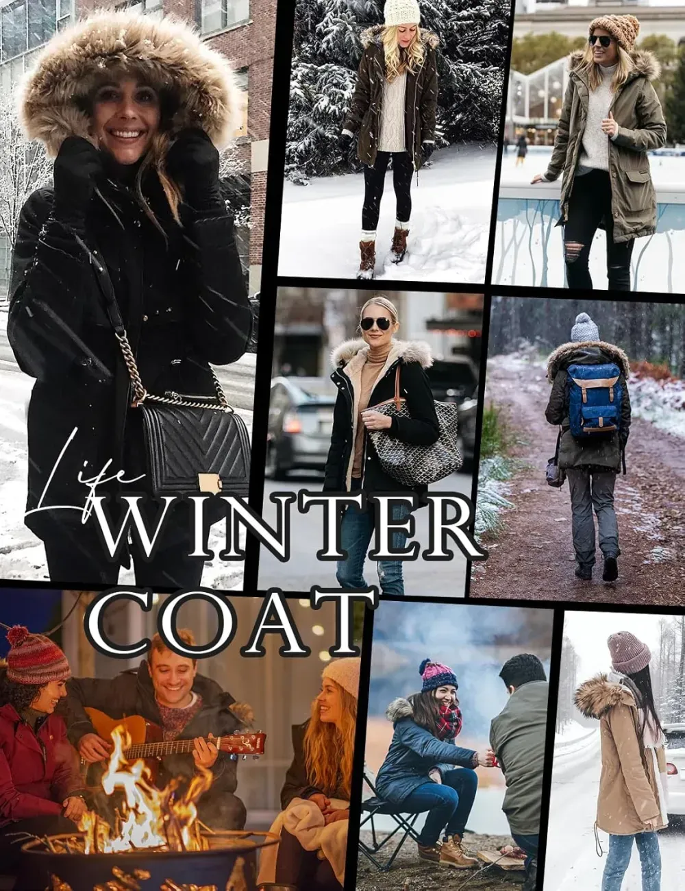 Women Winter Coats Fleece Lined Parka Jackets Hooded Warm Thicken Coat With Pockets and Fur Hood Trendy Overcoat