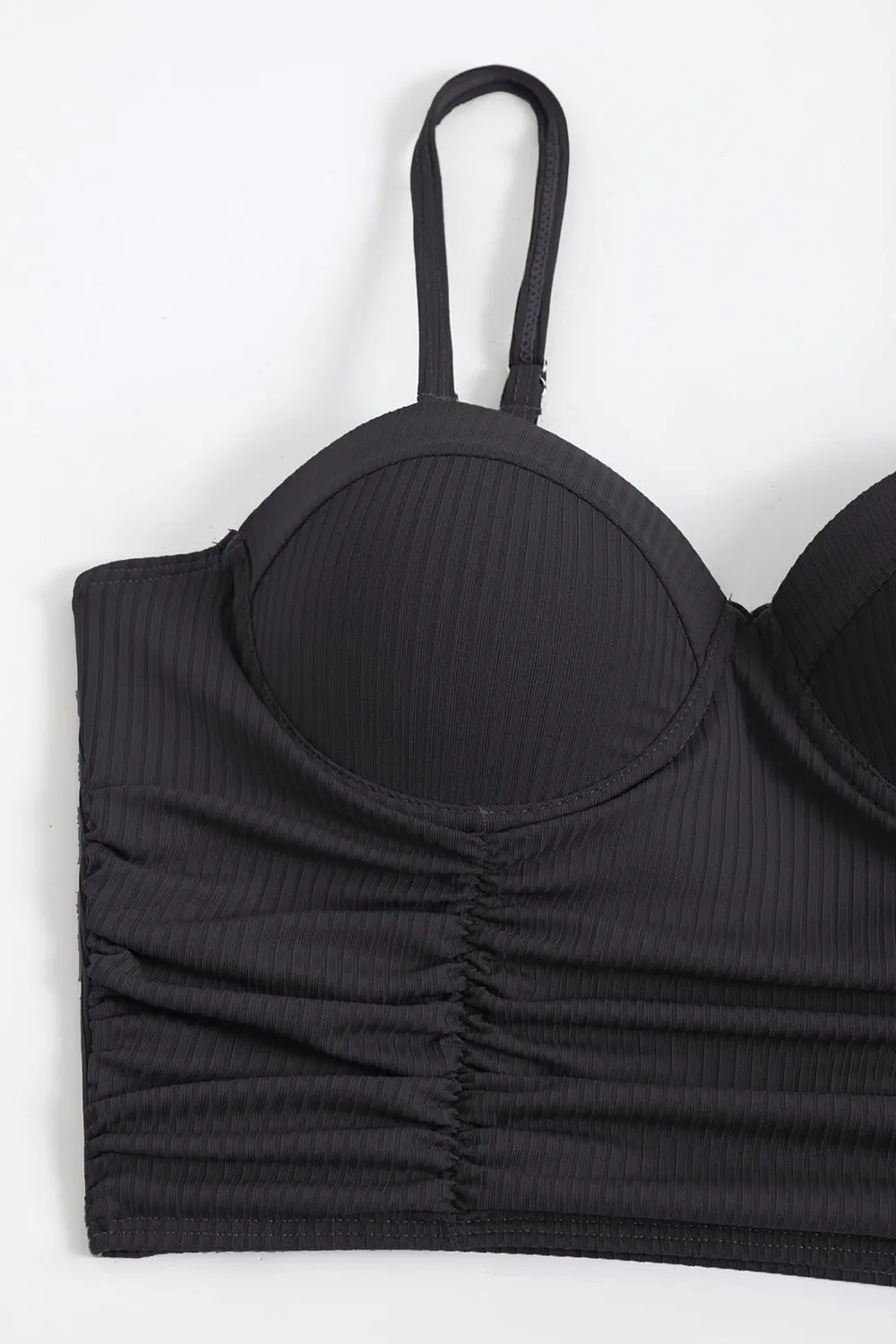 Women's Pleated High Waist Bikini Swimsuit Set