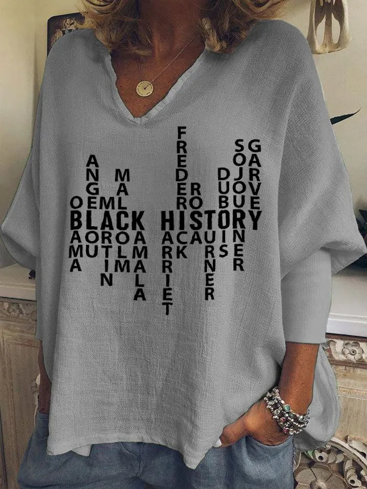 Women'S Black History V-Neck T-Shirt