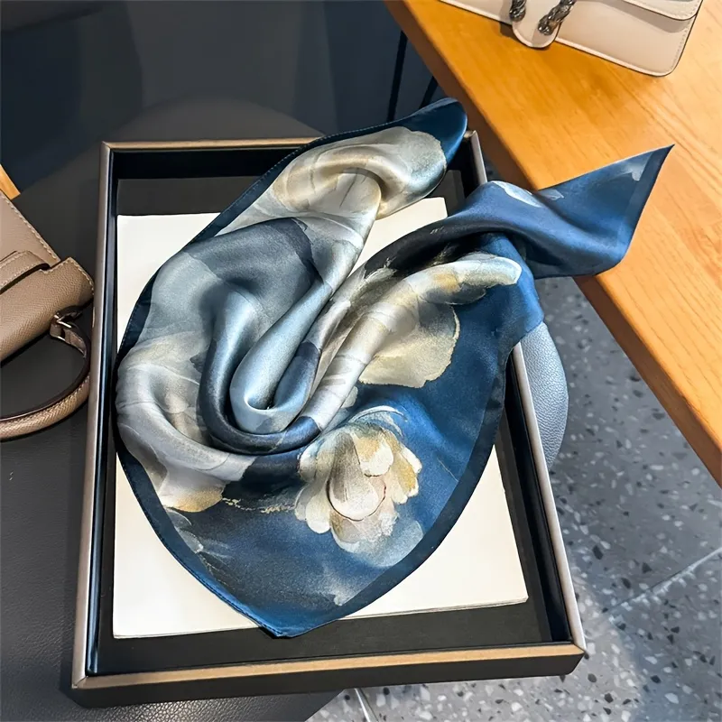 Floral-Print Breathable Casual Square Scarf