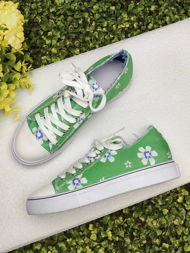All Season Canvas Sneaker Heel Casual Flats