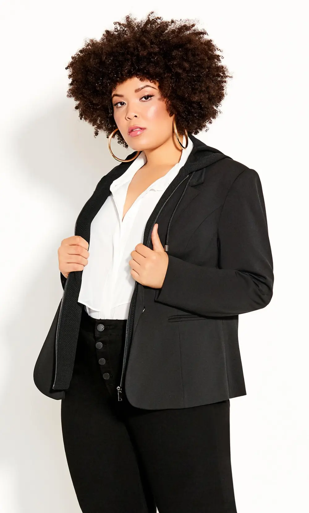 Evans Black Versatile Hoodie Jacket