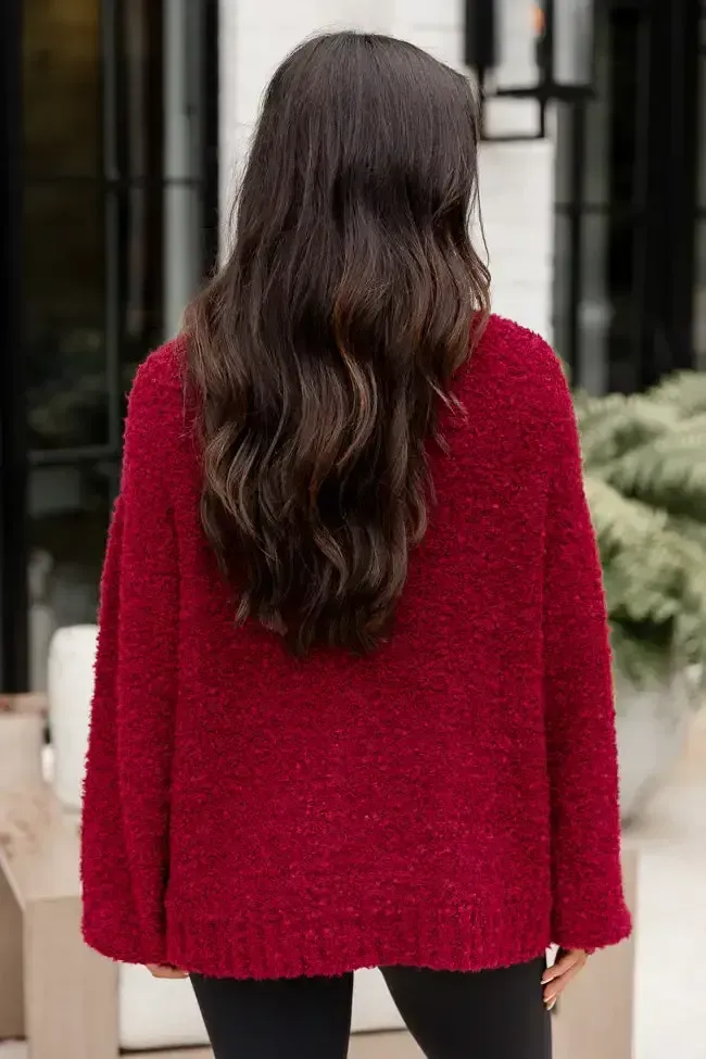 Haven't You Heard Burgundy Turtleneck Sweater DOORBUSTER