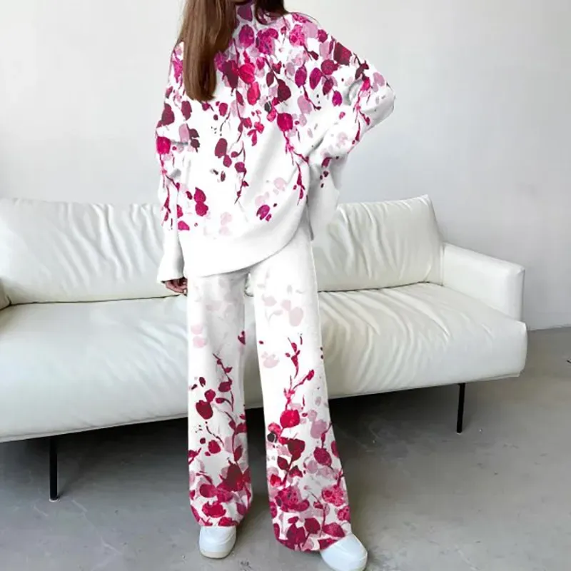 Elegant purple graffiti casual set