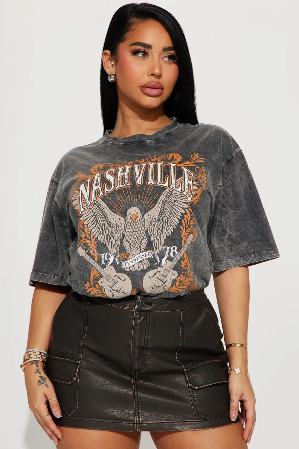 Nashville Country Washed Tee - Charcoal