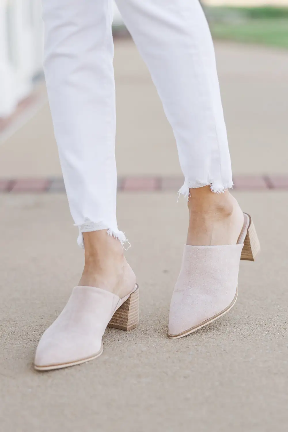 Tell Me Everything Taupe Brown Heeled Mule