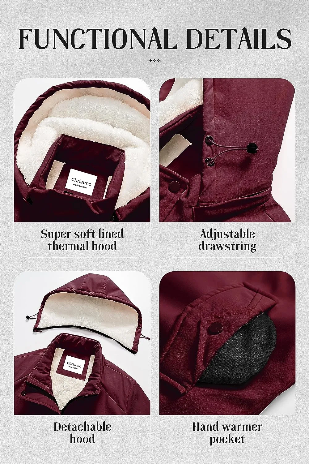 Women's Mid-Length Parka Winter Outerwear Jacket Soft Fleece Warm Snow Coat