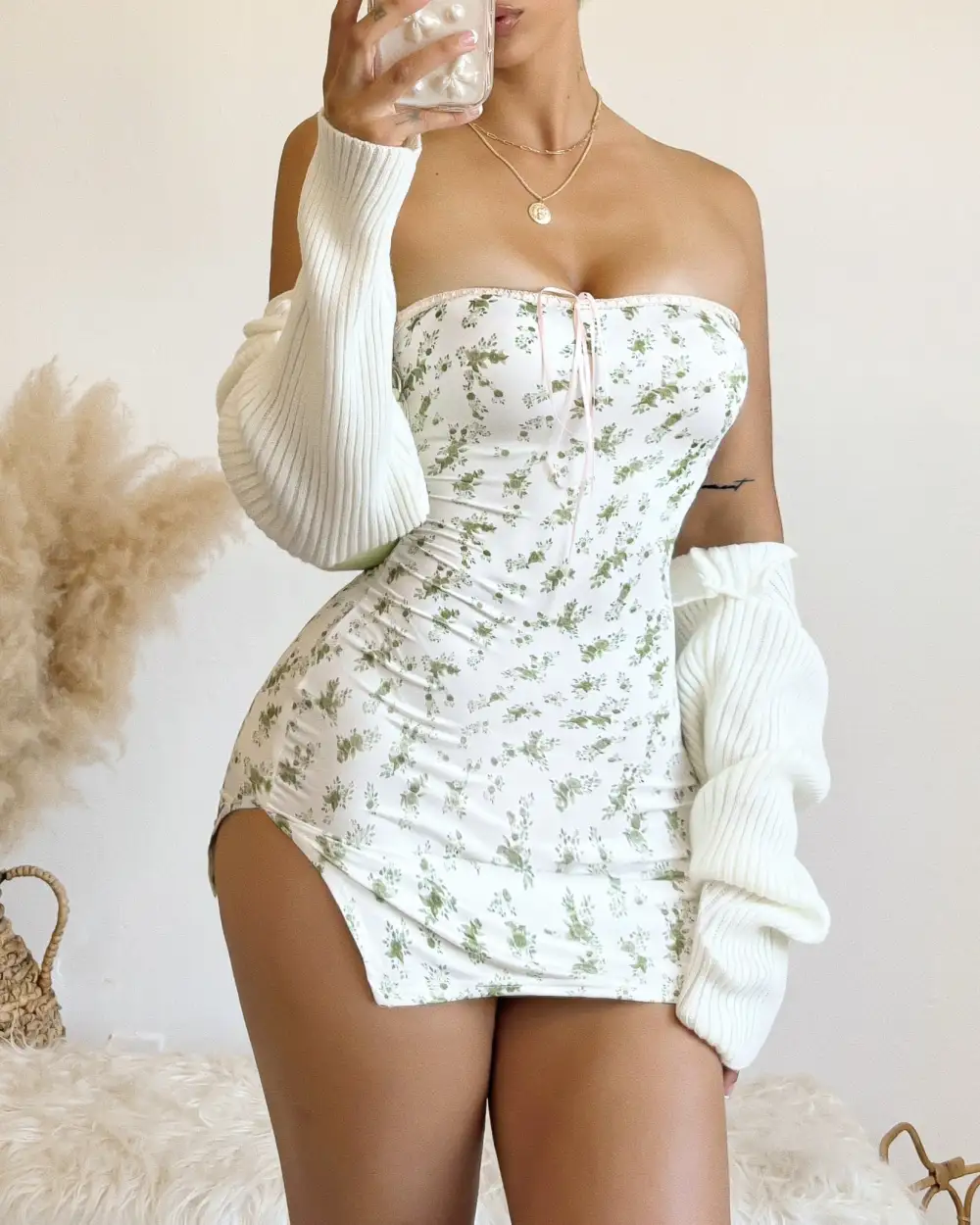 NEW COLOR! CECE MINI DRESS (SAGE)