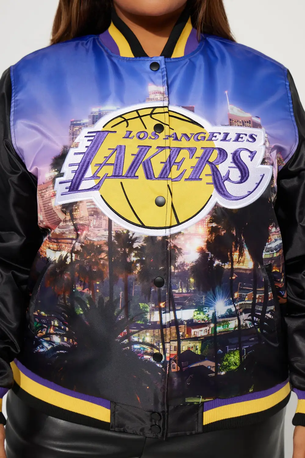 Lakers Court Side Bomber Jacket - Black