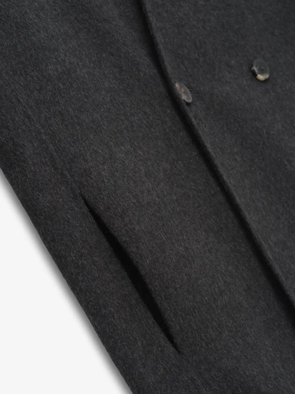 Brushed Wool Cashmere Lapelless Blazer