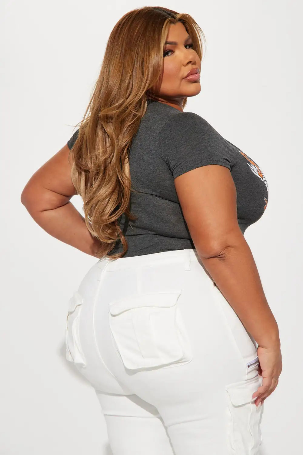 Saints and Sinners Graphic Bodysuit - Charcoal