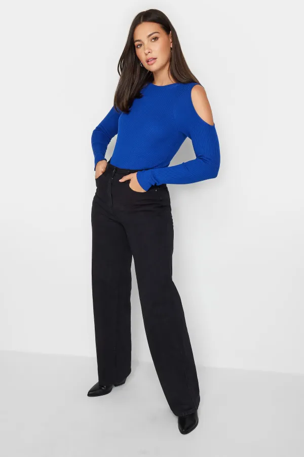 LTS Tall Cobalt Blue Cold Shoulder Jumper
