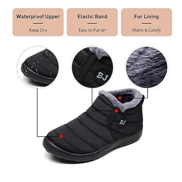 Women's Winter Warm Waterproof Ankle Boots, Insulated Fleece-Lined Non-Slip Snow Boots - Ideal for Outdoor Activities, Cold Weather, and Snowy Conditions