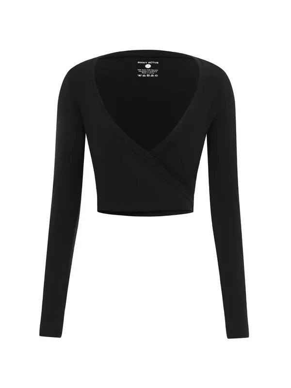 Soft Ballet Wrap Long Sleeve Top