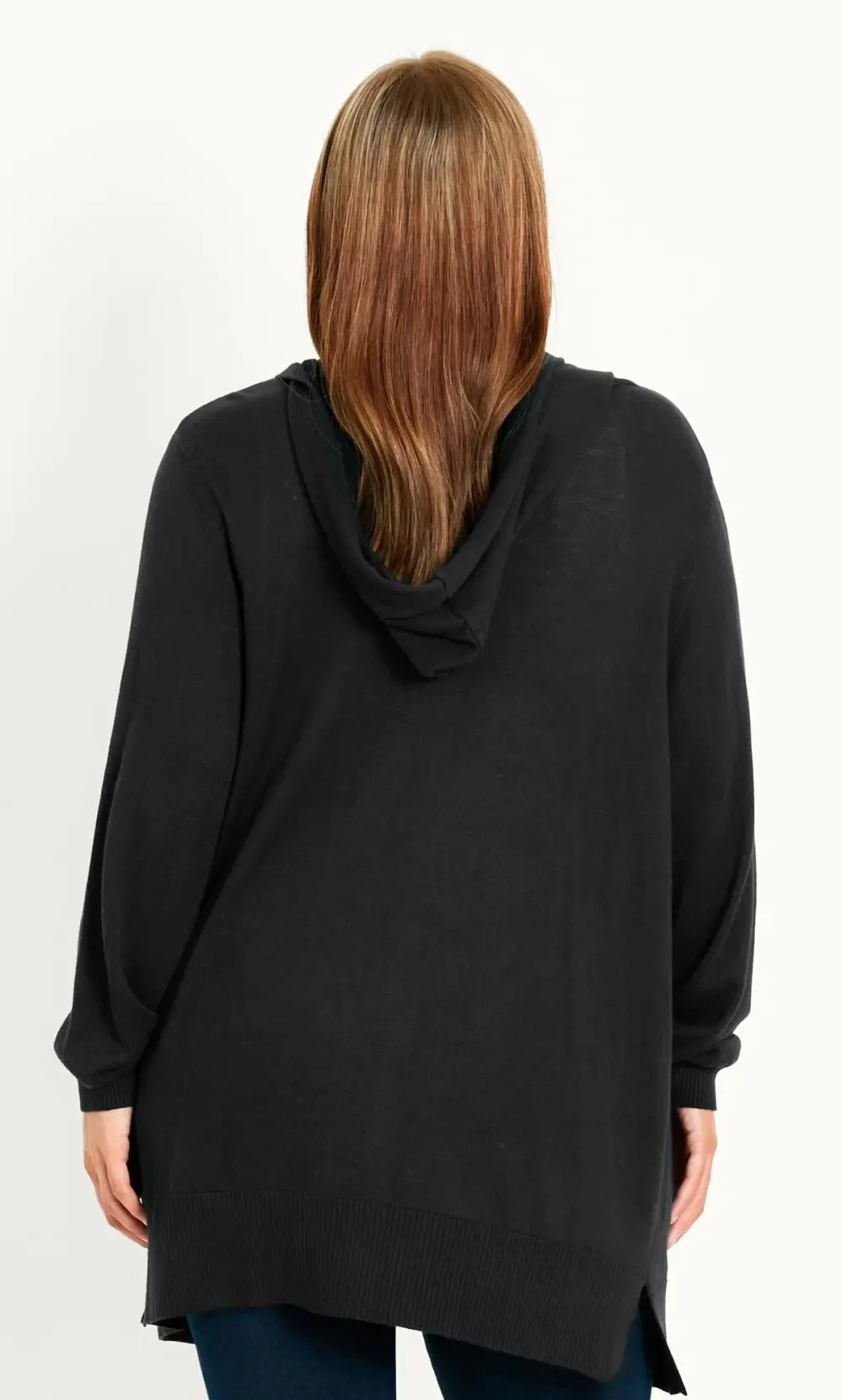 Evans Black Hooded Cardigan