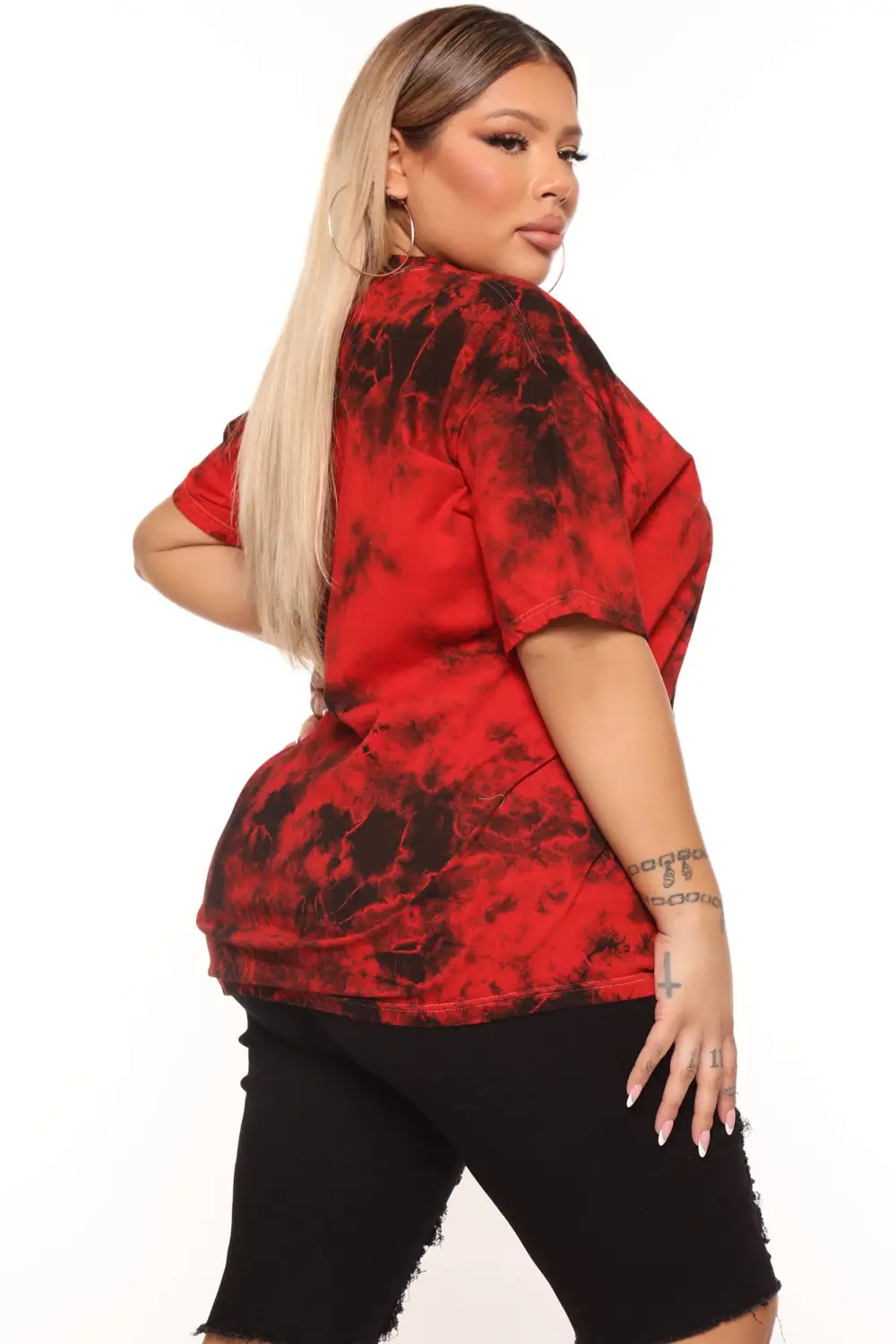 Positive Vibin' Tie Dye Top - Red/combo