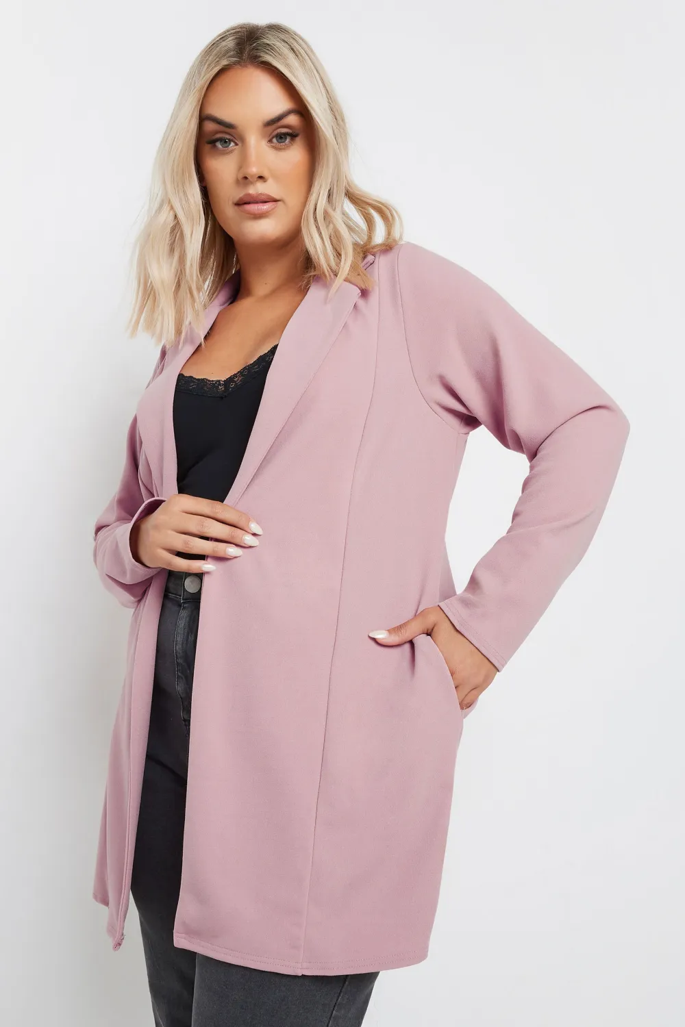 YOURS Curve Hot Pink Longline Blazer