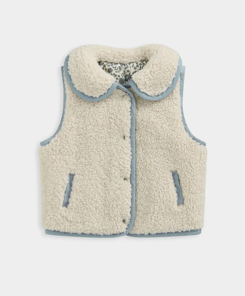 Reversible Borg Gilet - Beige