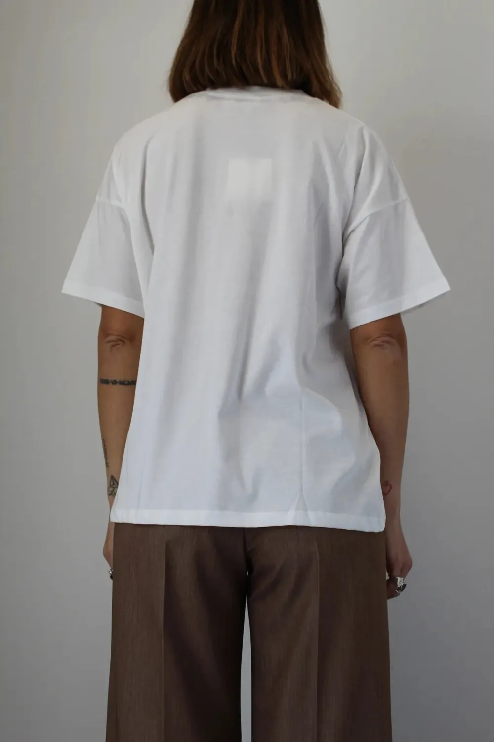 Inset Detail Graphic Crewneck Cotton Tee Staple