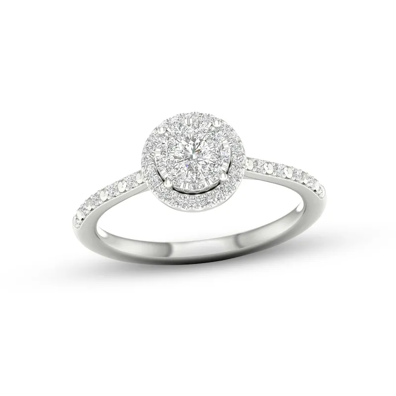 Diamond Promise Ring 1/4 ct tw Round-cut 10K White Gold