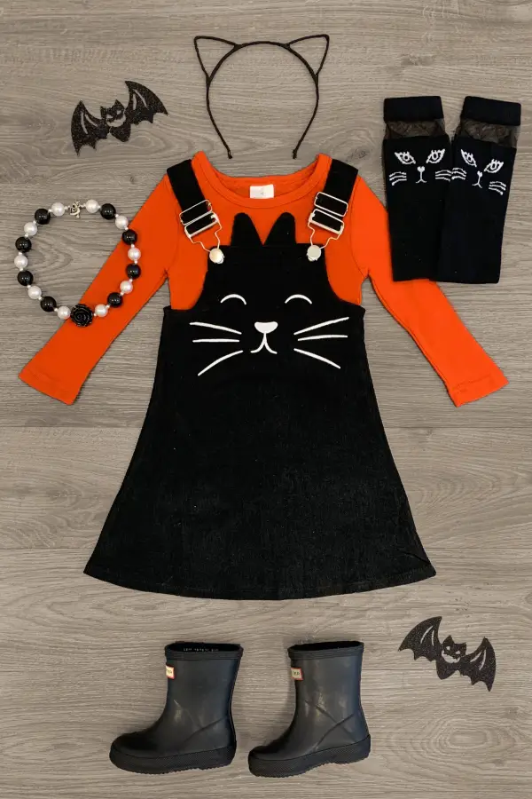 Corduroy Kitty Jumper Set
