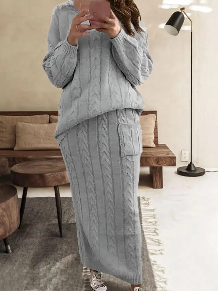 Needle Sweater Suit Skirt