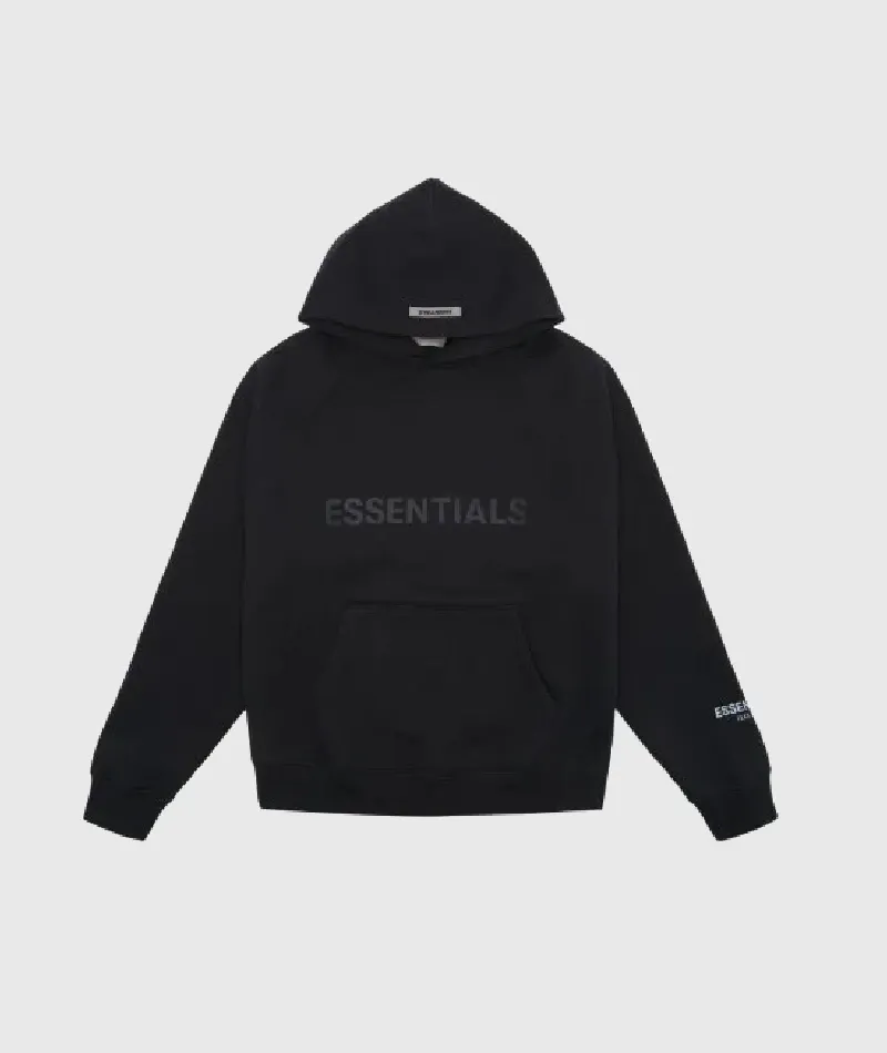 Pullover Applique Logo Hoodie Black